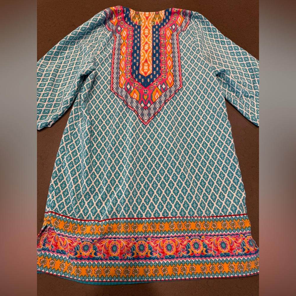 NLW Women's Boho Tunic Dress with Geometric and Floral Patterns Sz: S - Picture 7 of 11